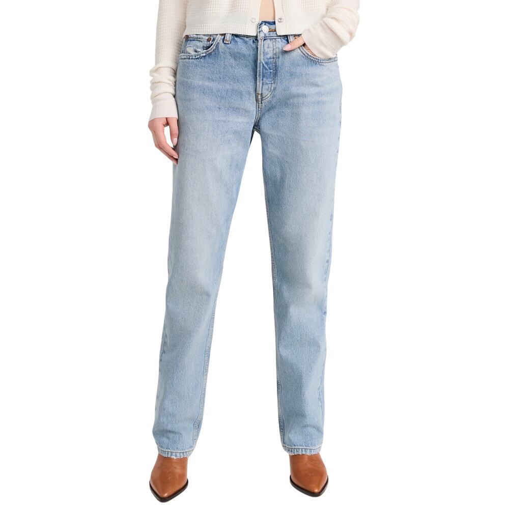 Re/Done Classic Blue Easy Straight Denim Jeans Size 27